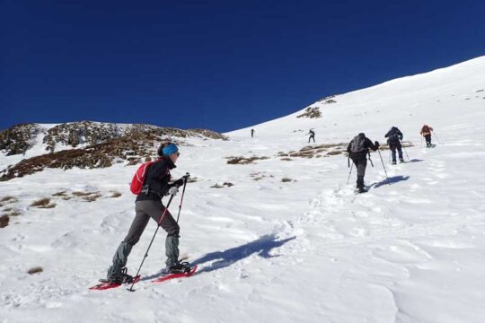 iniciación rutas raquetas de nieve iniciacion andorra francia cerdanya porte puymorens cerdaña